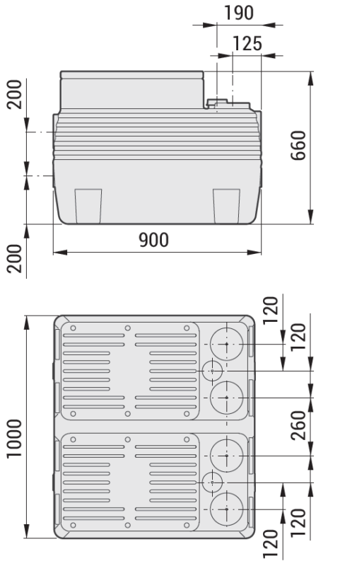 Ritning dubbel avloppspump